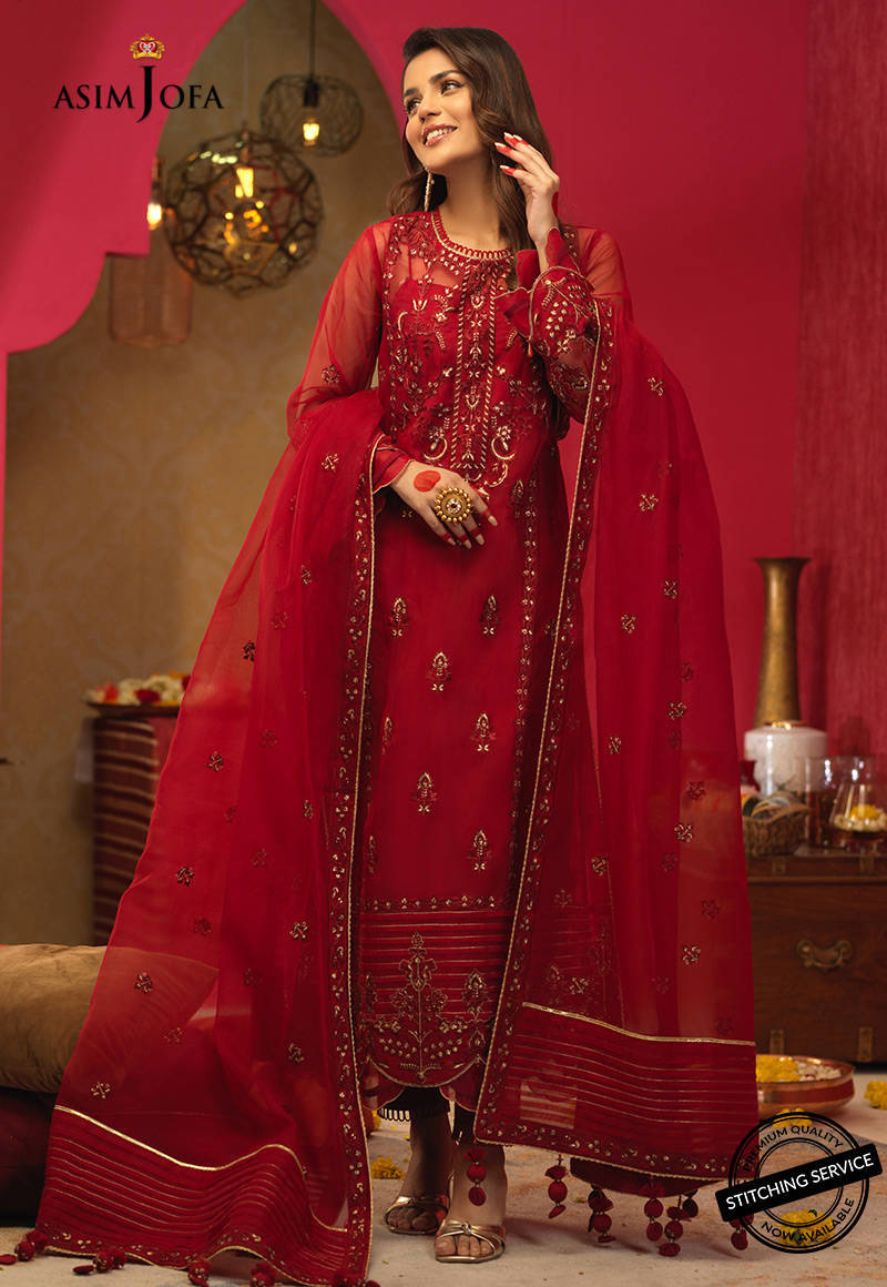 AJFC-21 EMBROIDERED ORGANZA 3 PCS