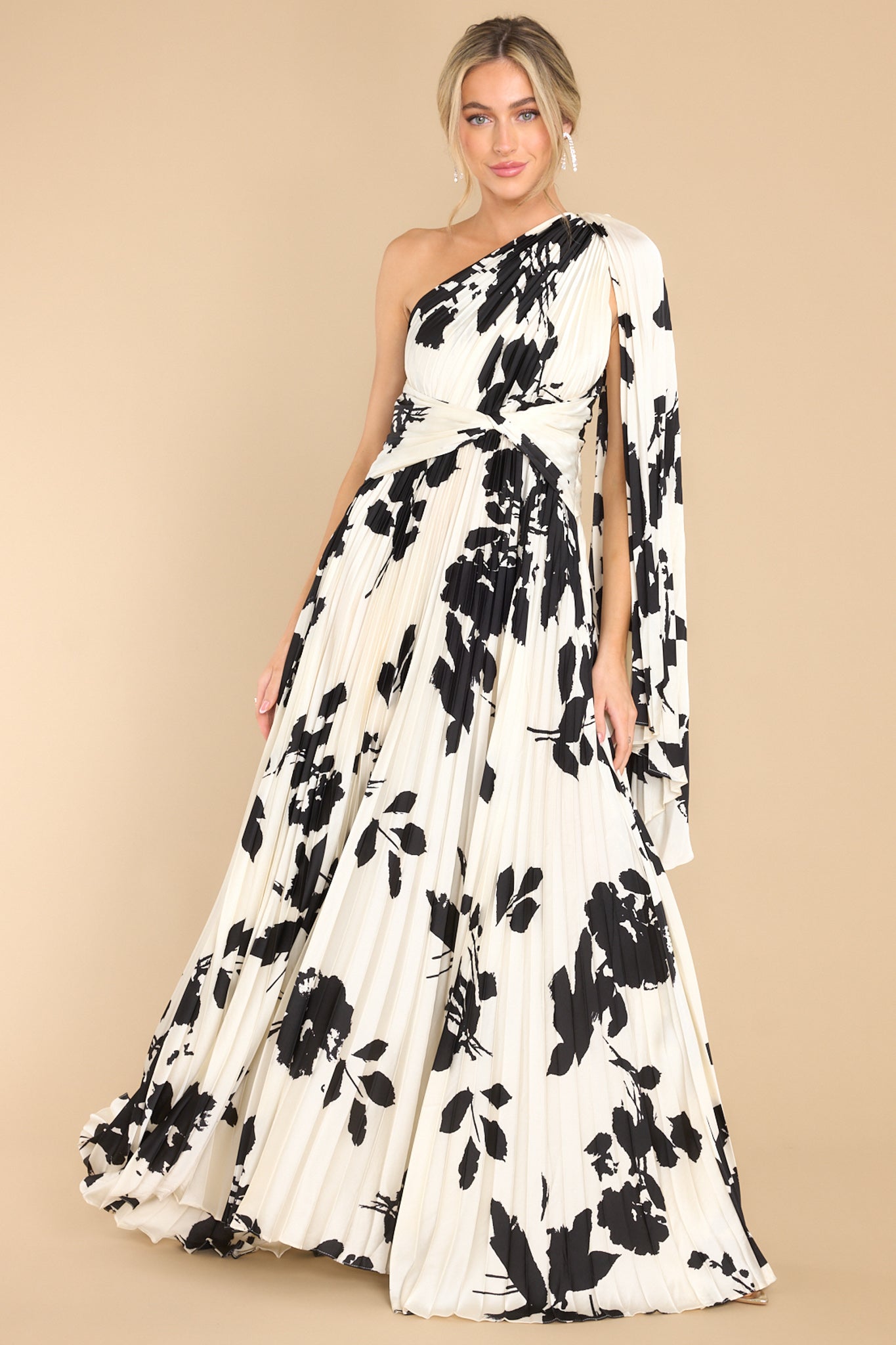 Oh Yes I Can Ivory and Black Maxi Dress