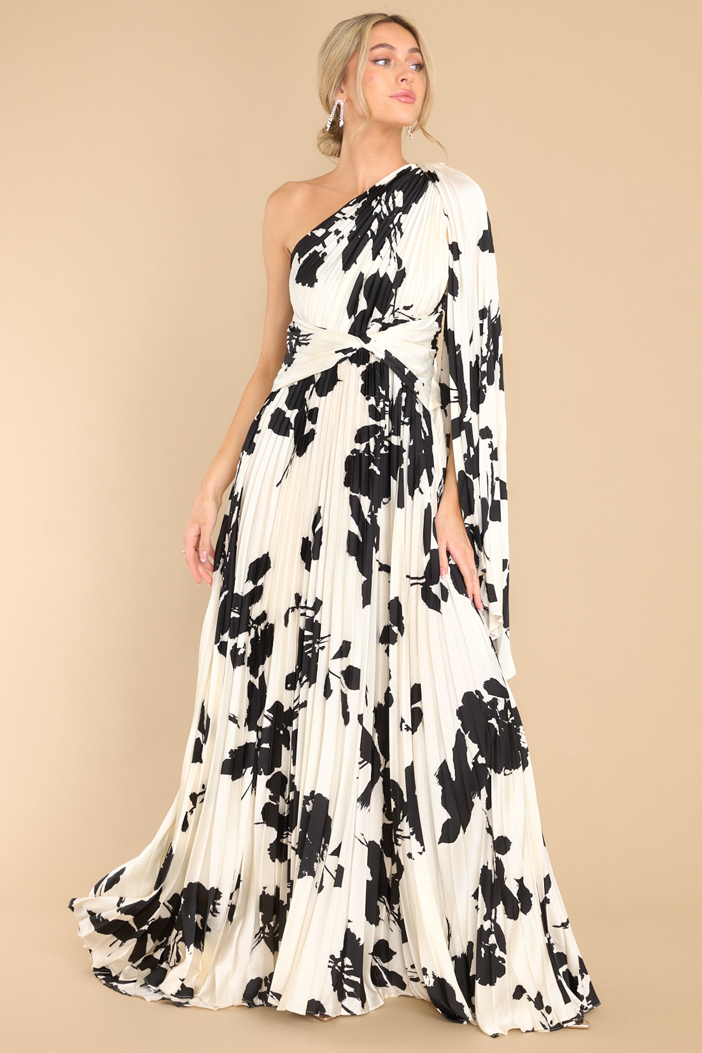 Oh Yes I Can Ivory and Black Maxi Dress