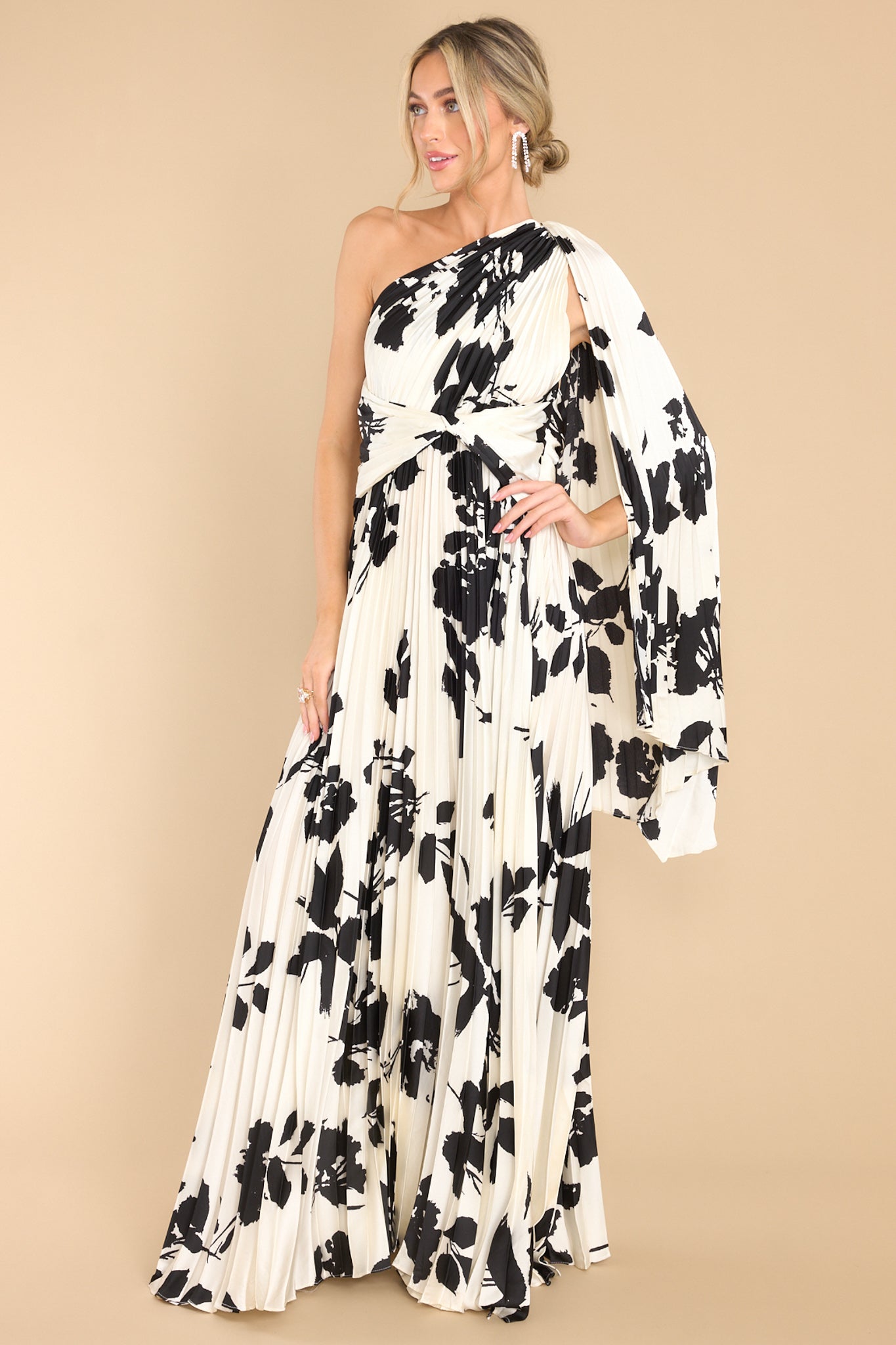 Oh Yes I Can Ivory and Black Maxi Dress