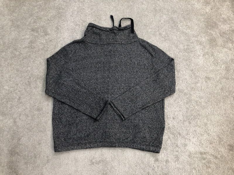 American Eagle Sweatshirt Mens X Large Gray Denali Cowl Neck Full Zip Sweater
