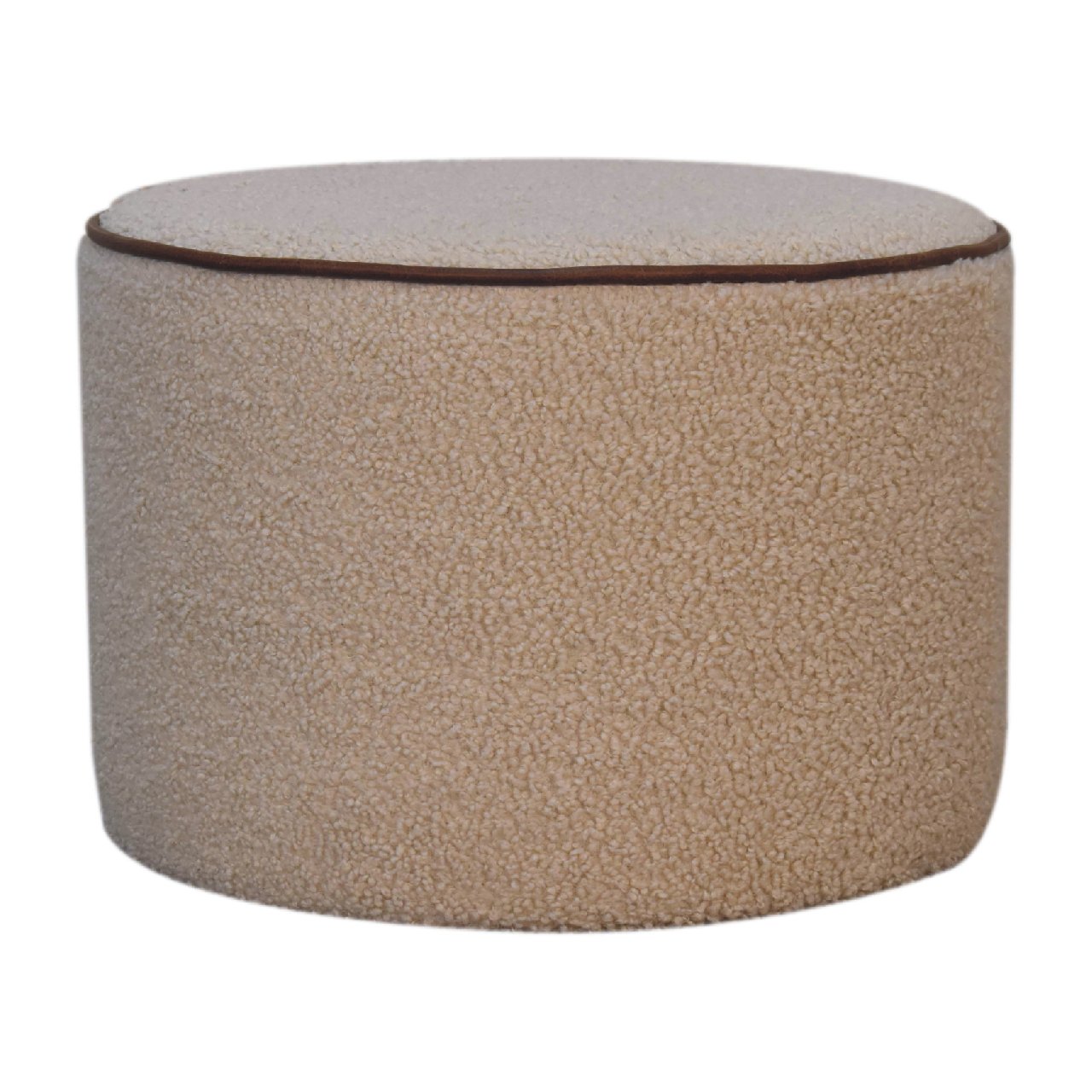 Enigmaaa Upholstered Footstool with Border and Round Shape