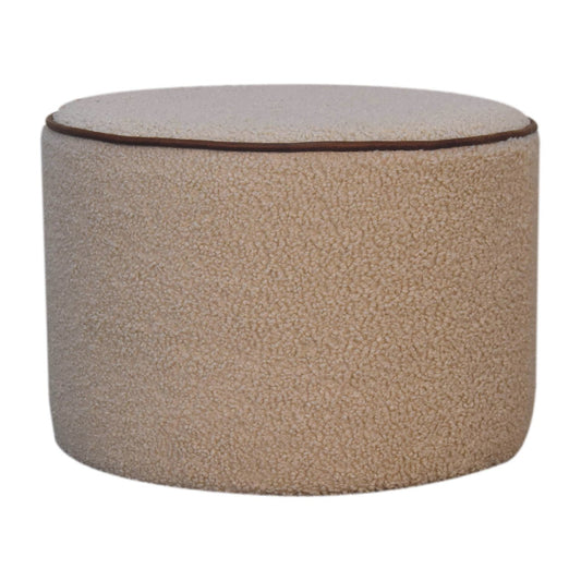 Enigmaaa Upholstered Footstool with Border and Round Shape