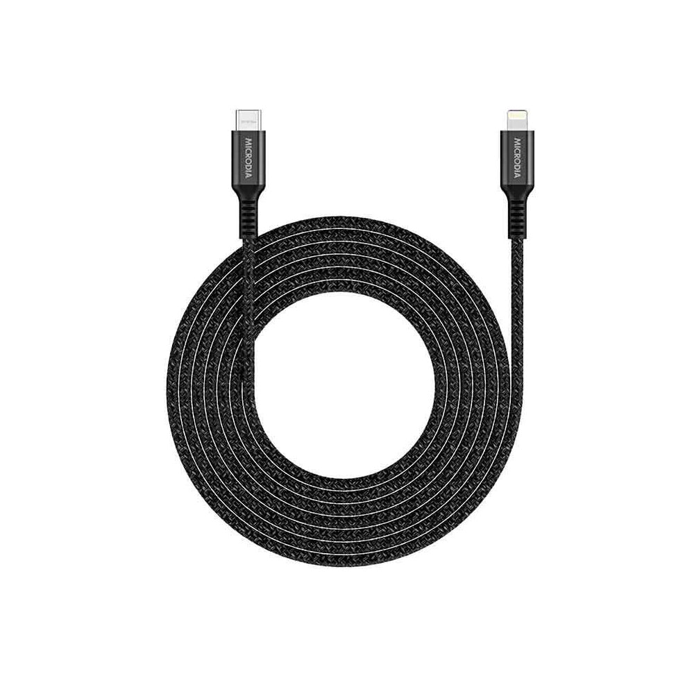 Microdia ExeCable Tweed PD60W USB-C to 8-Pin Cable 2.6m (Charcoal)