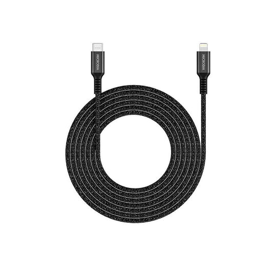 Microdia ExeCable Tweed PD60W USB-C to 8-Pin Cable 2.6m (Charcoal)