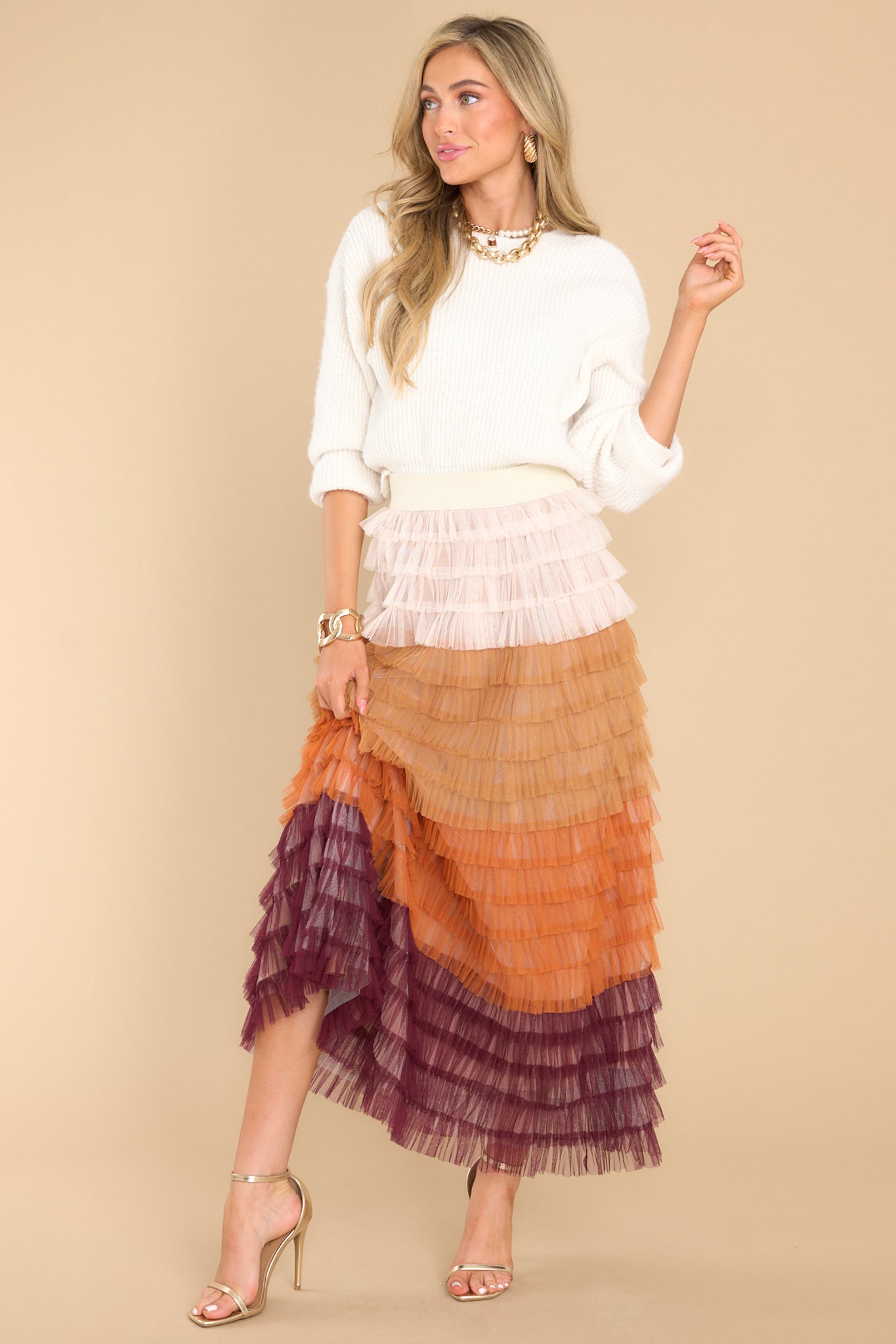 Break Down Walls Dark Rust Maxi Skirt