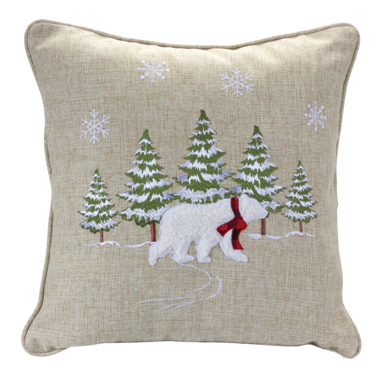 Polar Bear Forest Pillow 17"