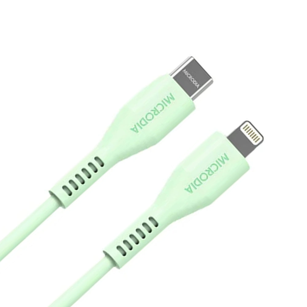Microdia Fruitywire Silicone PD60W USB-C to 8-Pin Cable 1.3m Mint