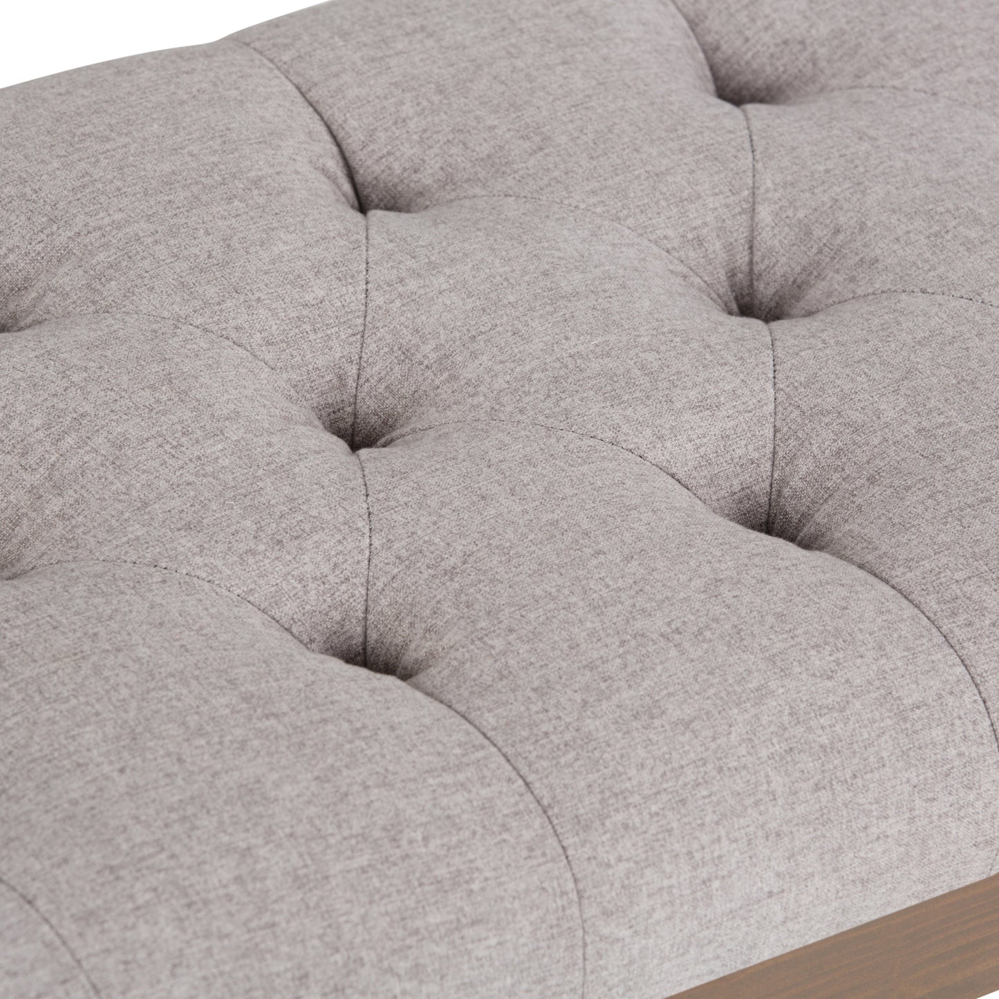 Hushed Upholstered Tufted Ottoman Bench with Carved Legs