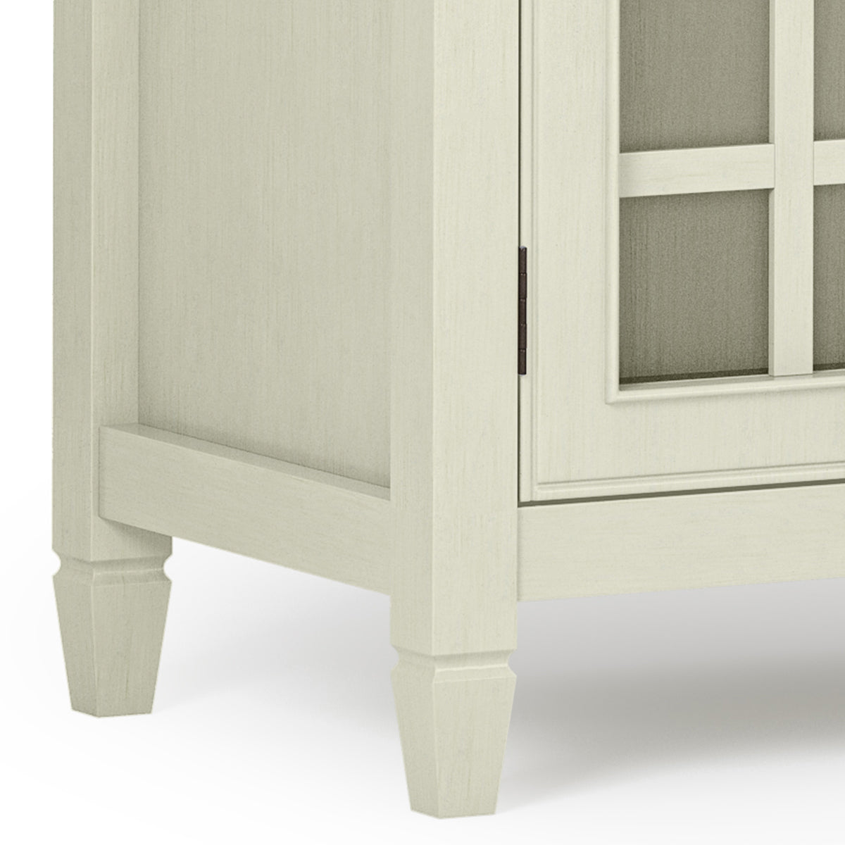 Low Storage Cabinet with Double Tempered Glass Doors and 2 Adjustable Shelves