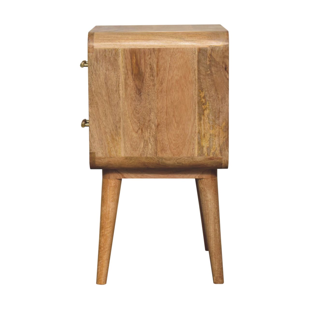 Architect Solid Wood Nightstand with 2 Drawers and Tapered Legs