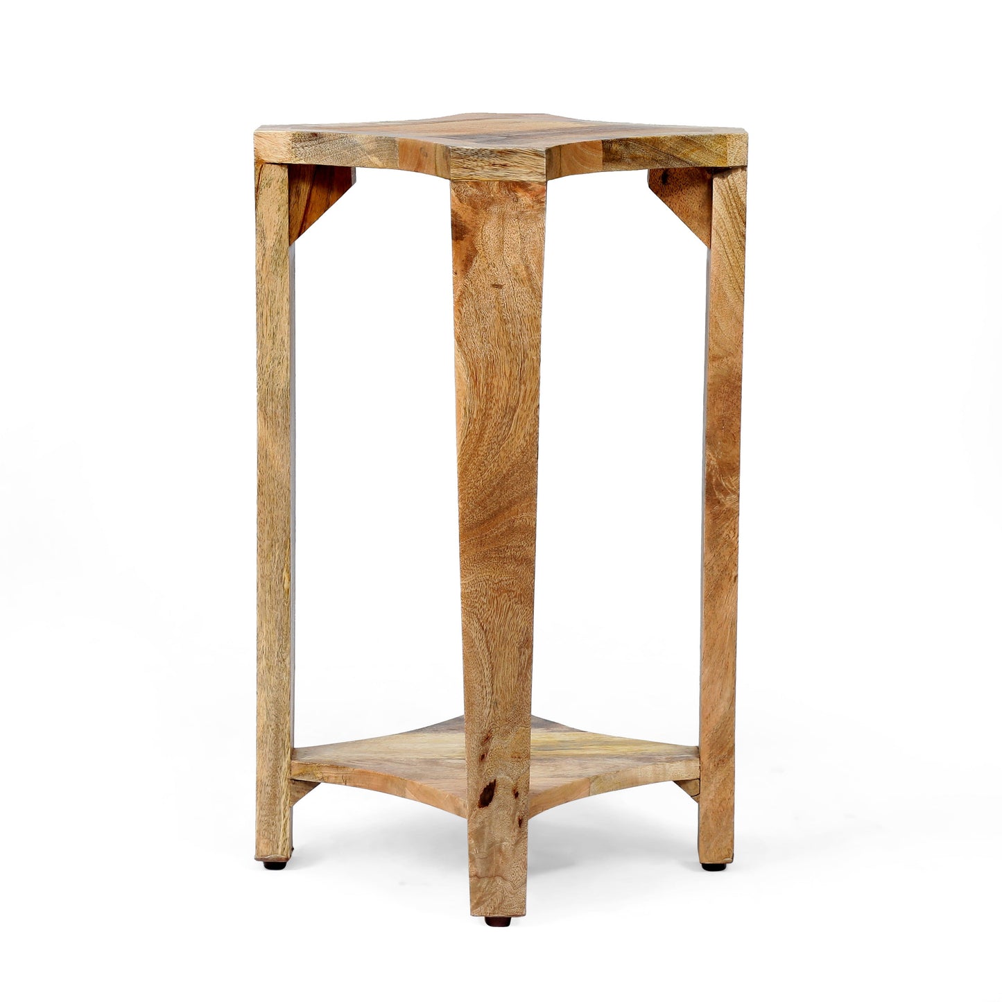 24" Wood Side Table with Open Shelf
