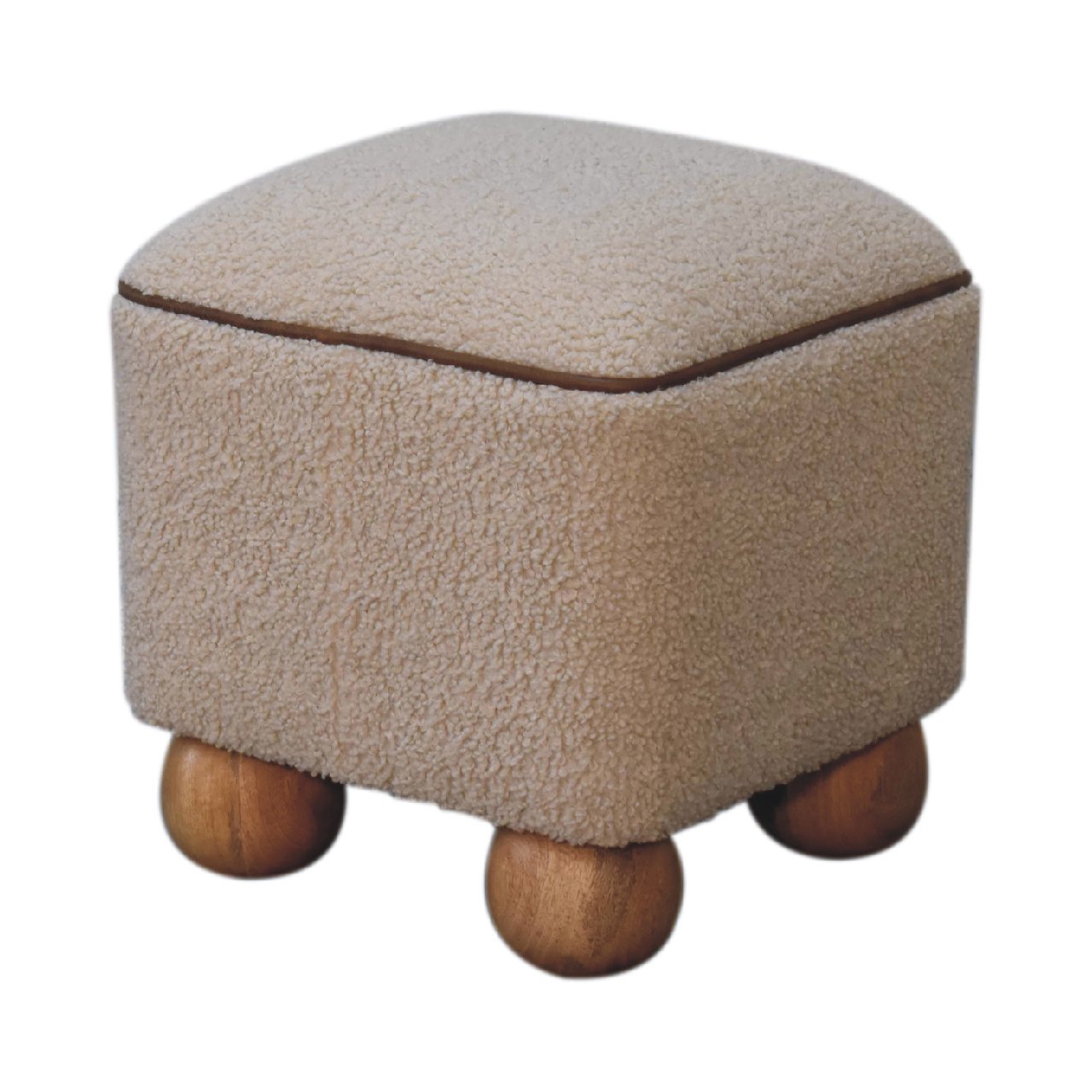 Enigmaaa Upholstered Footstool with Ball Feet and Square Shape