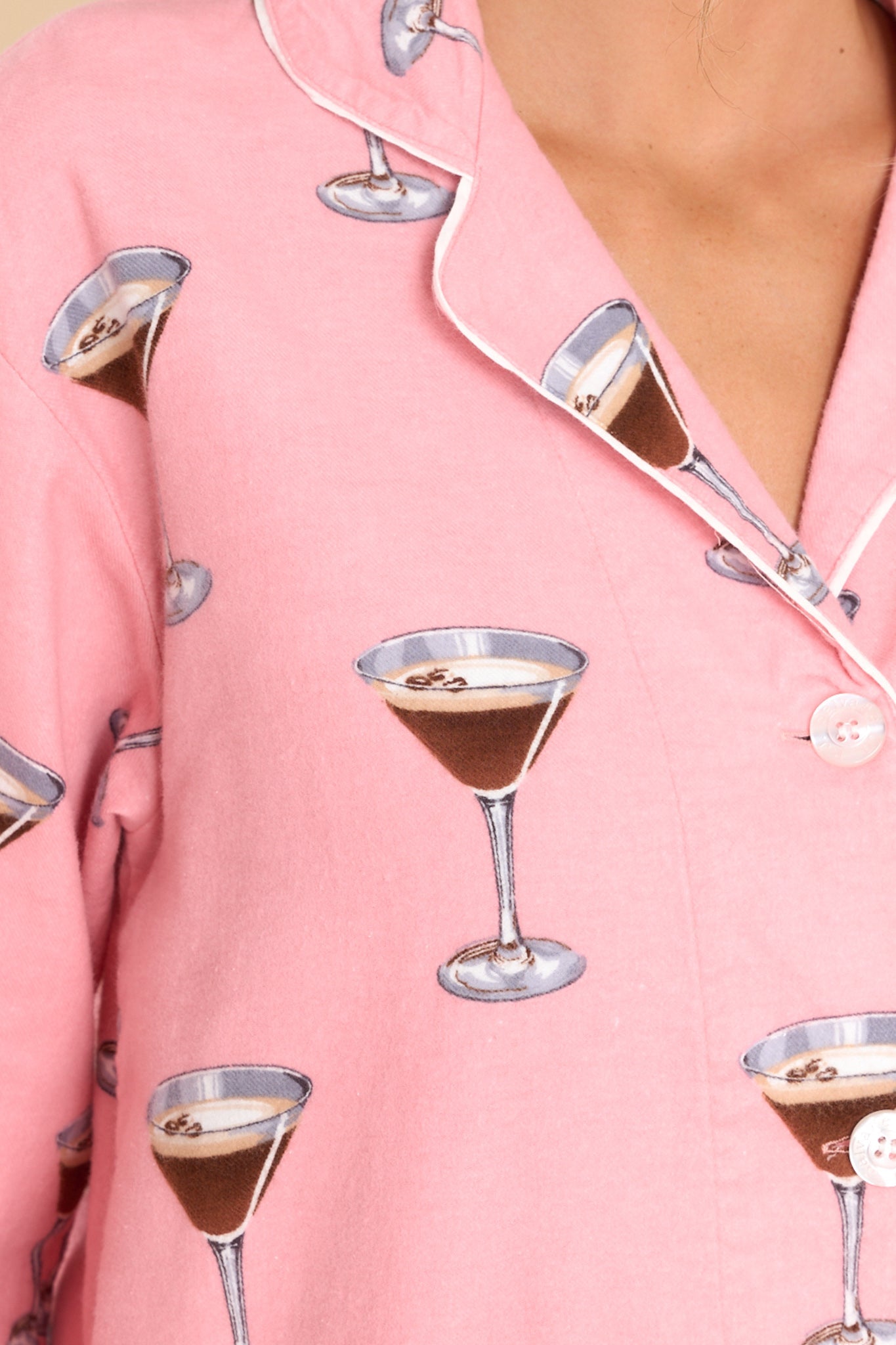 Flannels Vintage Pink PJ Top