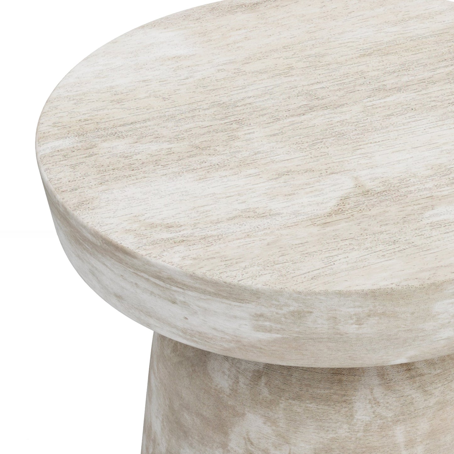 Xylophone Wooden Accent Table with Sculptural Design and Round Top