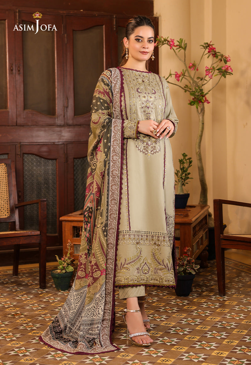 AJZB-25 EMBROIDERED CAMBRIC 3 PCS
