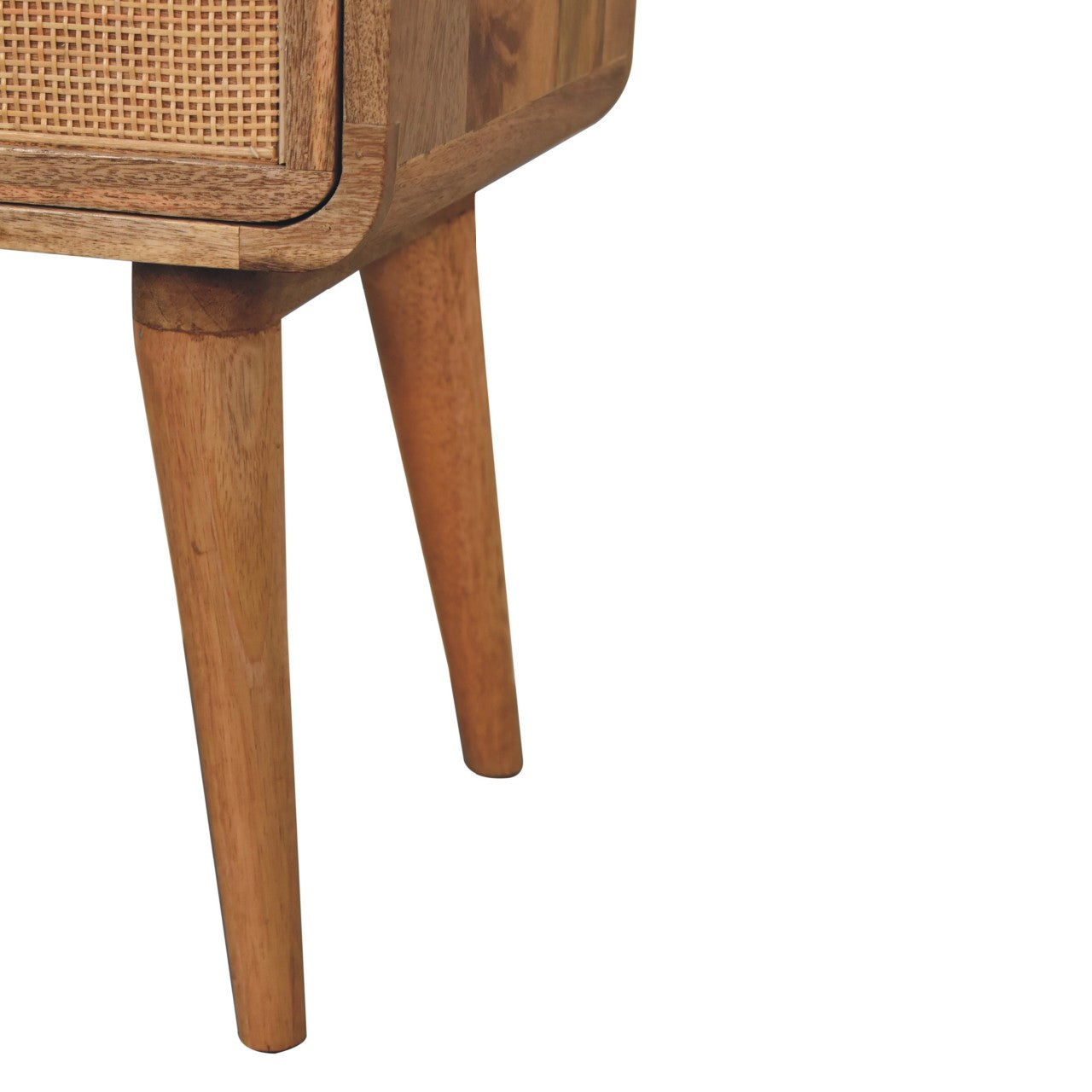 Wood and Rattan Bedside with 2 Drawers