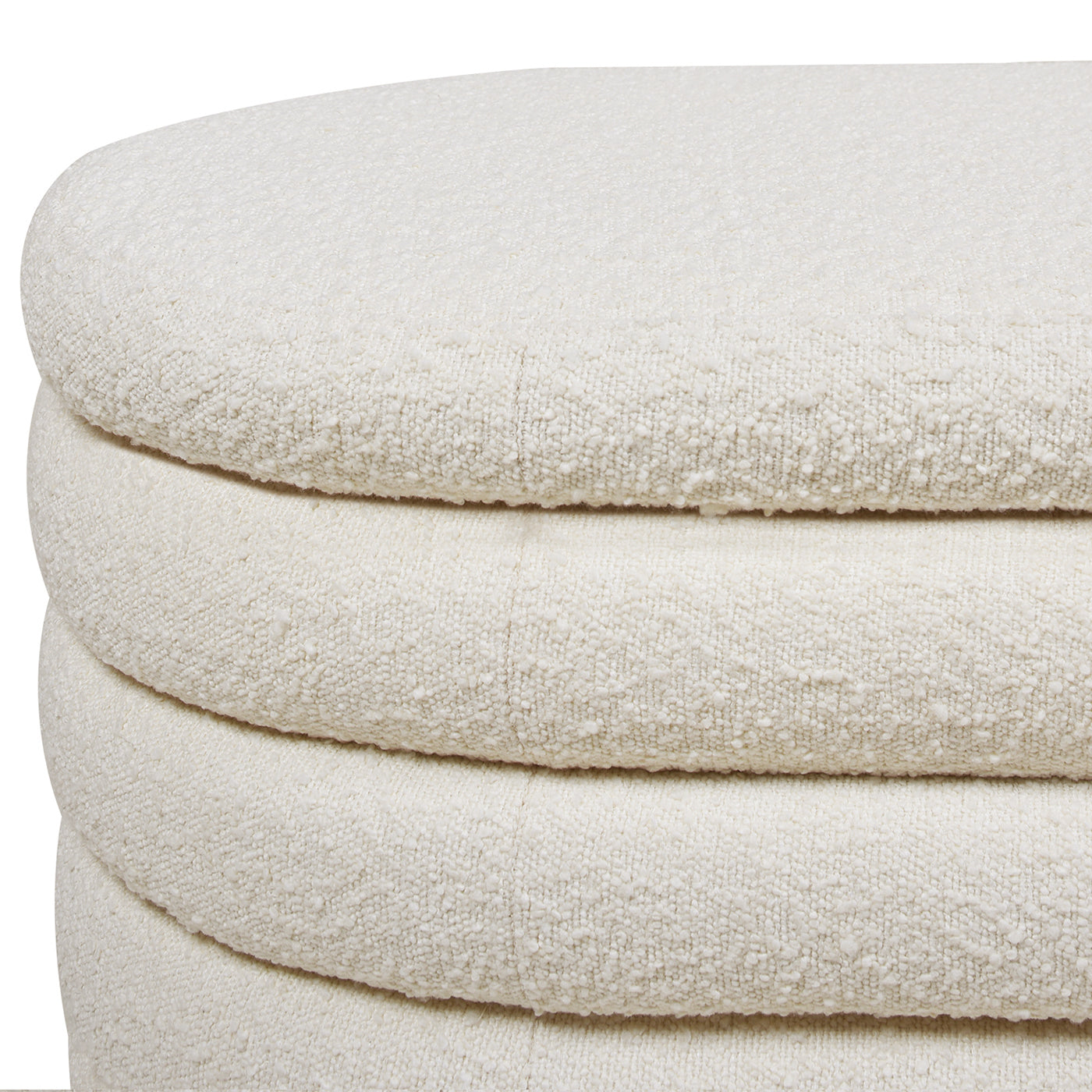 Capstone Oval Lid-Up Upholstered Storage Bench with Horizontal Tufting