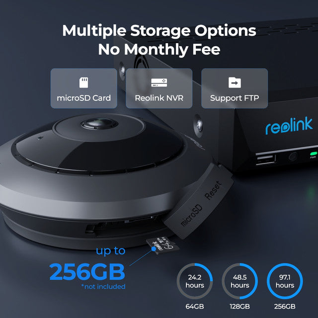 Reolink 6MP PoE 360° Panoramic Fisheye Camera Two-Way Audio FE-P (White)