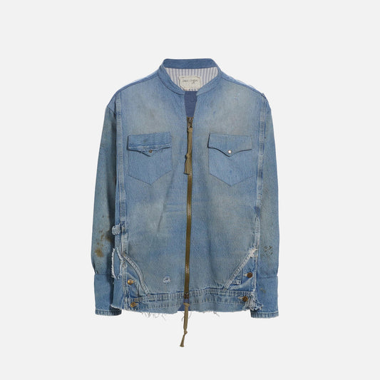 Greg Lauren Denim Western Zip Studio - Denim Blue