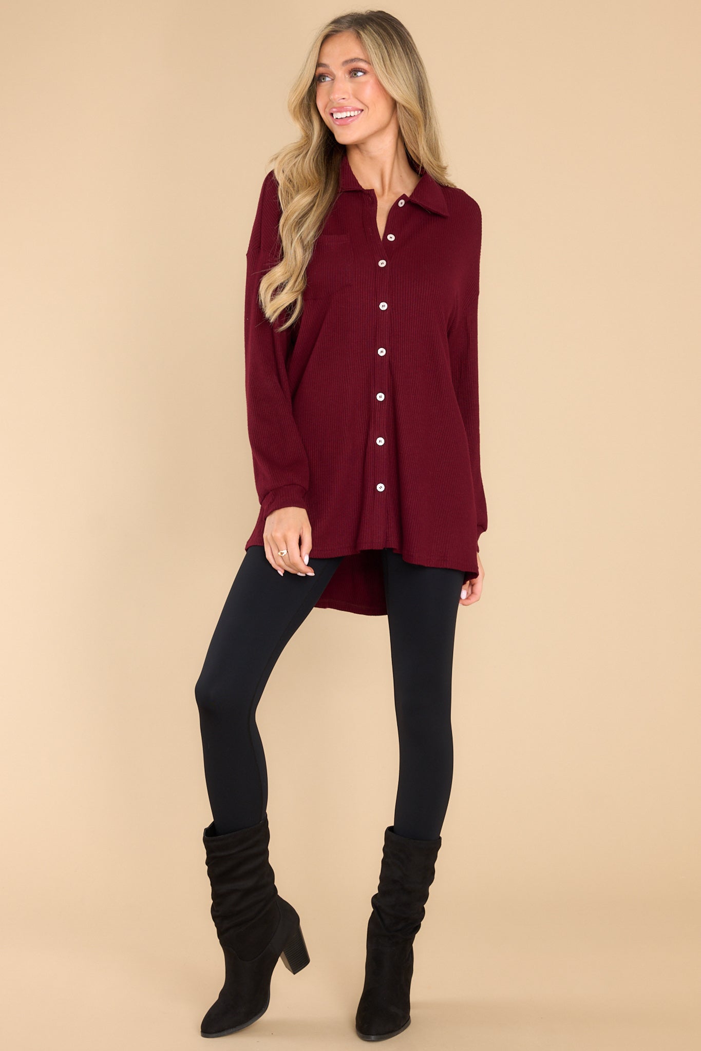 Set On You Burgundy Top