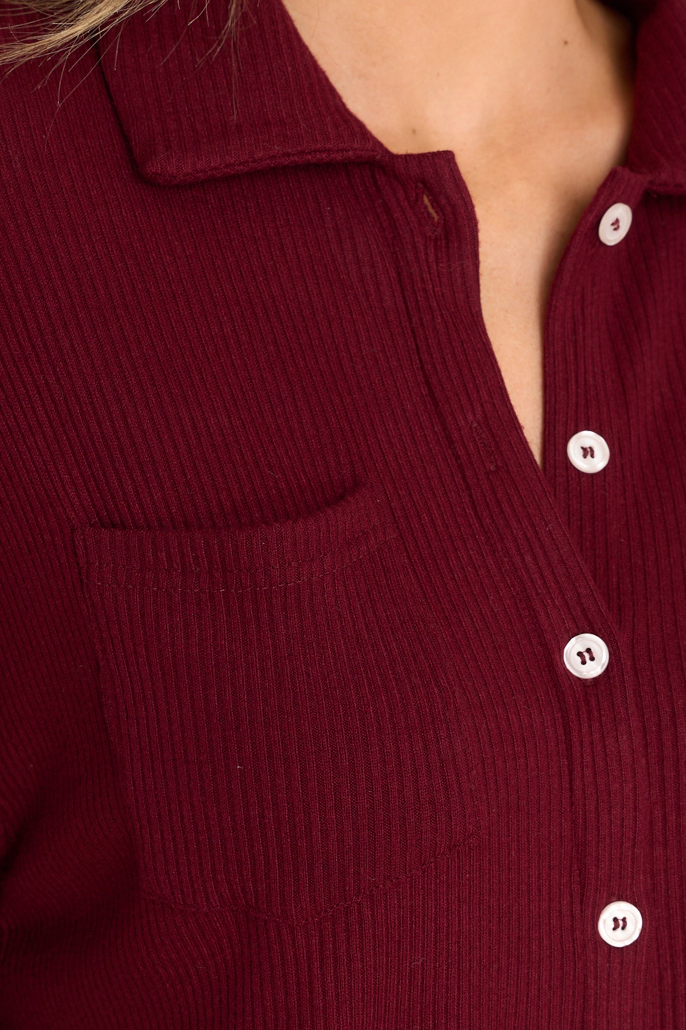 Set On You Burgundy Top