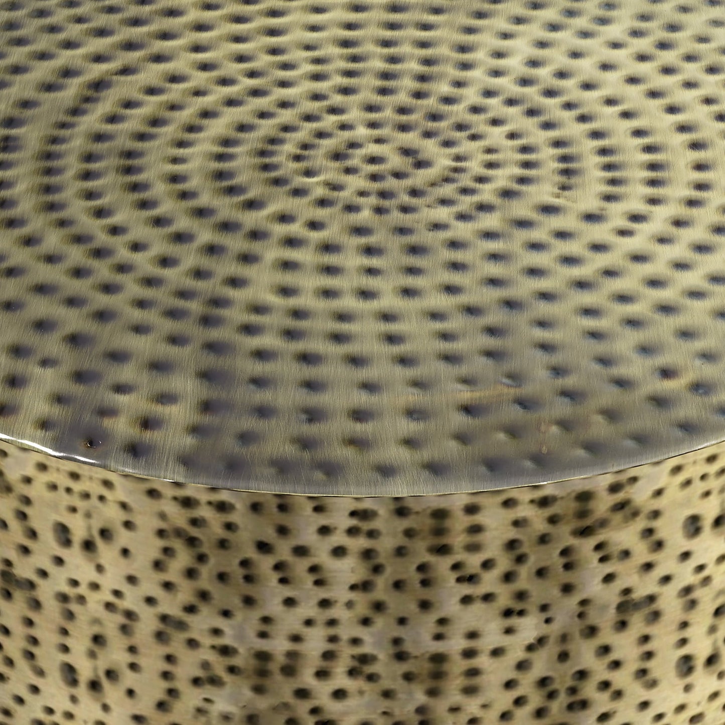 30" Round Hammered Metal Coffee Table