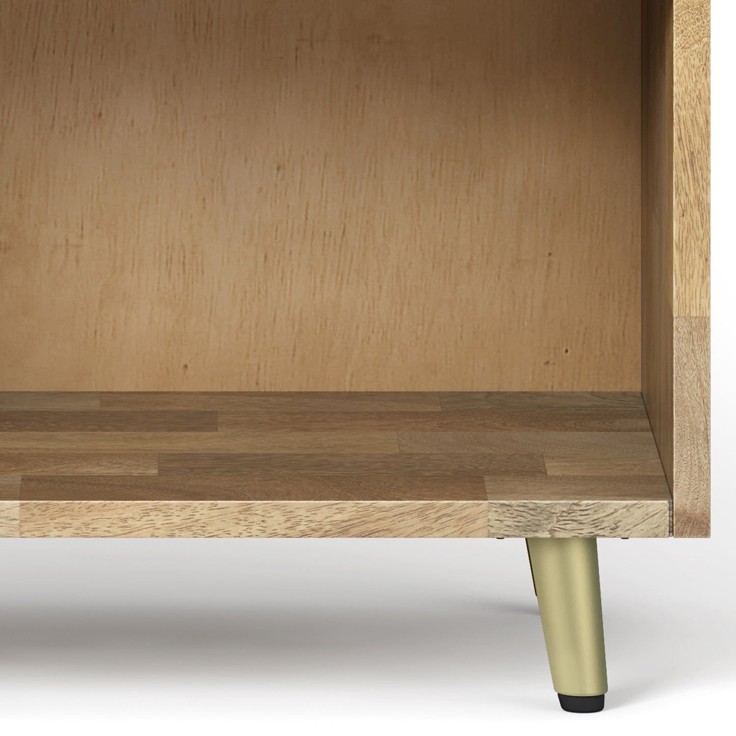 Graceful 1-Drawer Nightstand with Open Bottom Shelf and Metal Legs