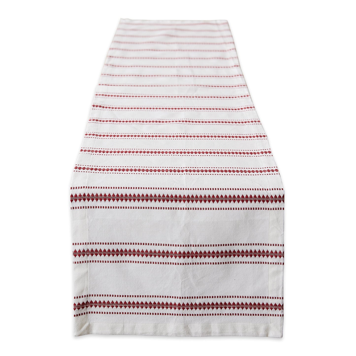 Barn Red Zig Dobby Stripe Table Runner 14X108