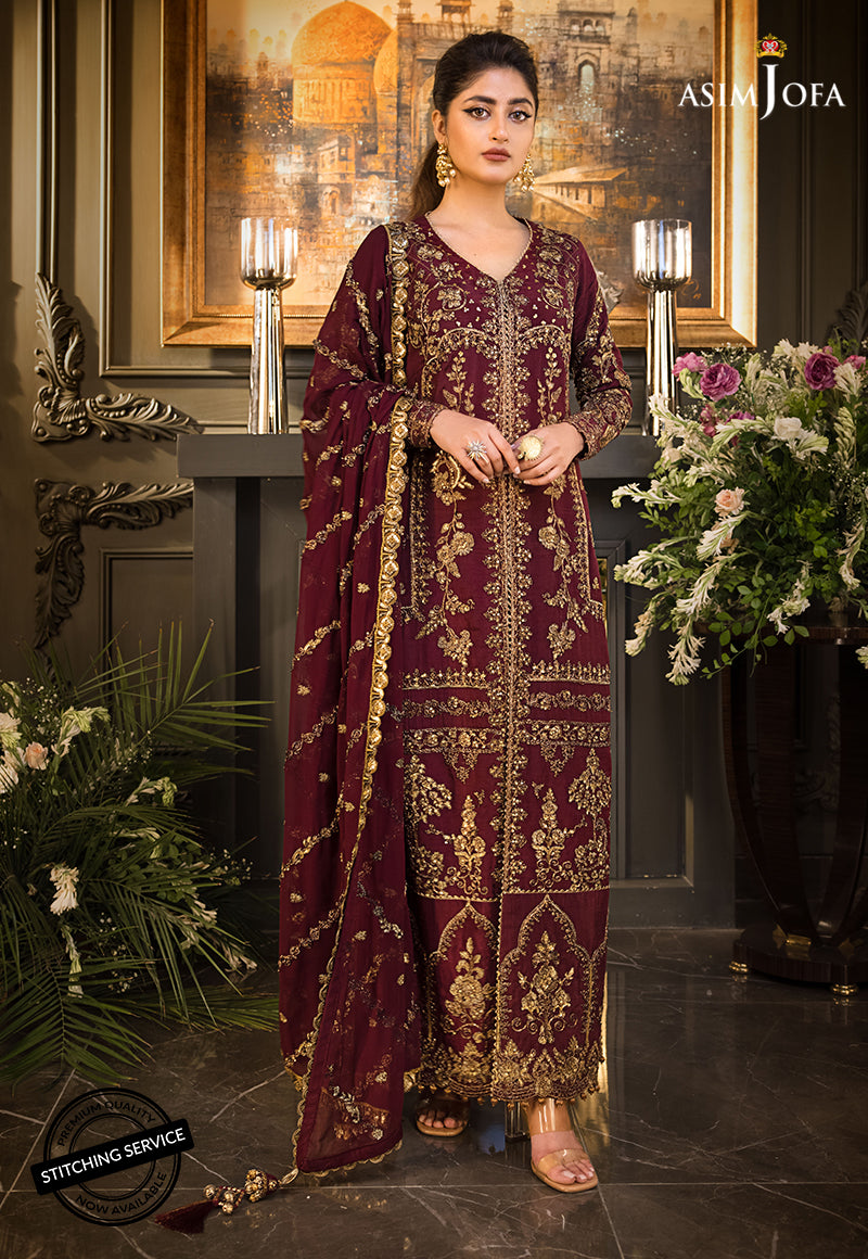 AJSE-02 EMBROIDERED RAW SILK 3 PCS