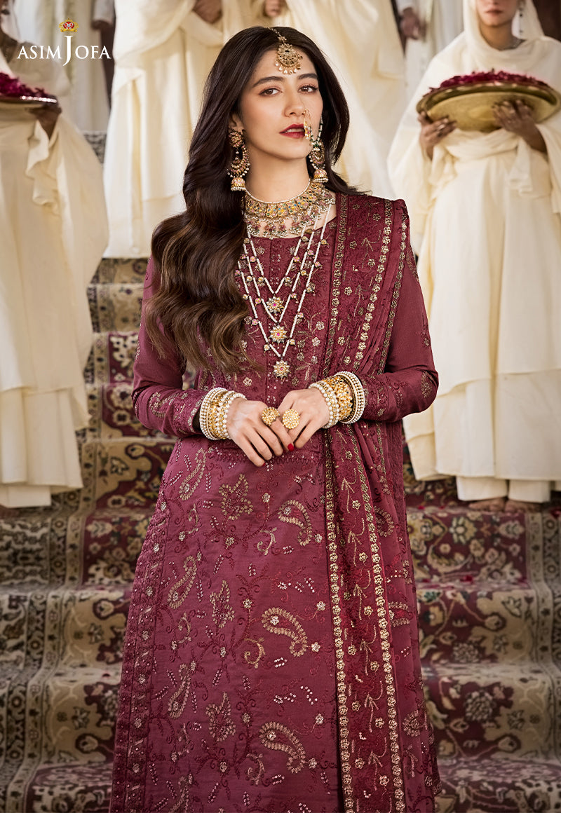 AJMQ-03 EMBROIDERED CHANDERI COTTON 3 PCS
