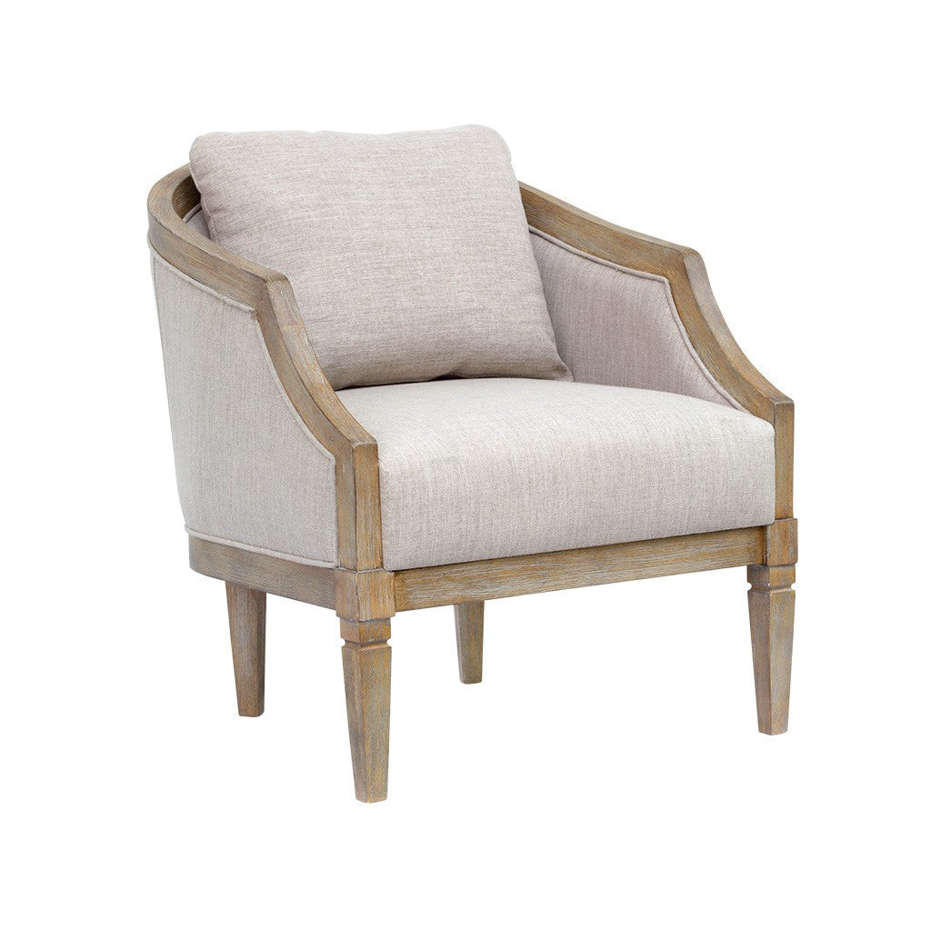 Upholstered Accent Chair with Removable Back Cushion and Recessed Arms