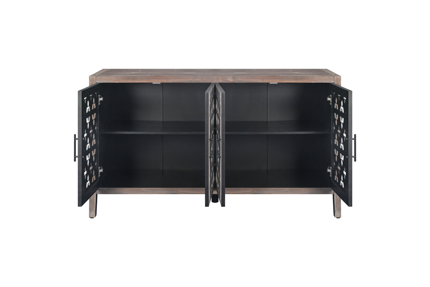 Colossus Wood Cabinet with Floral Pattern and 4 Doors