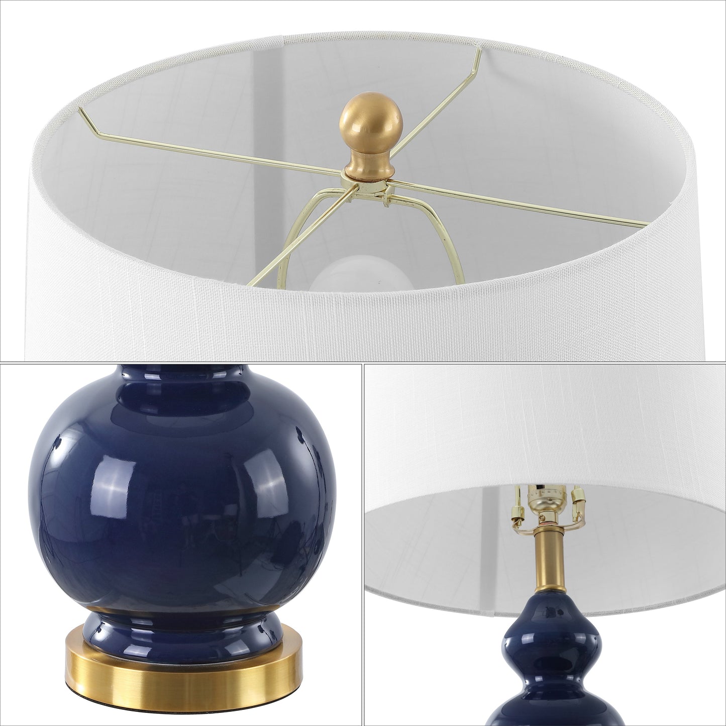 Bowen Contemporary Transitional Ceramic Gourd LED Table Lamp