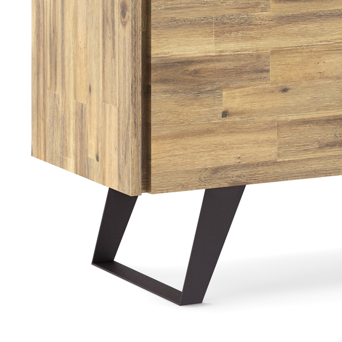 Pioneer TV Stand for TVs Up To 70 Inches with 2 Side Doors, Open Central Shelves and Metal Angled Legs
