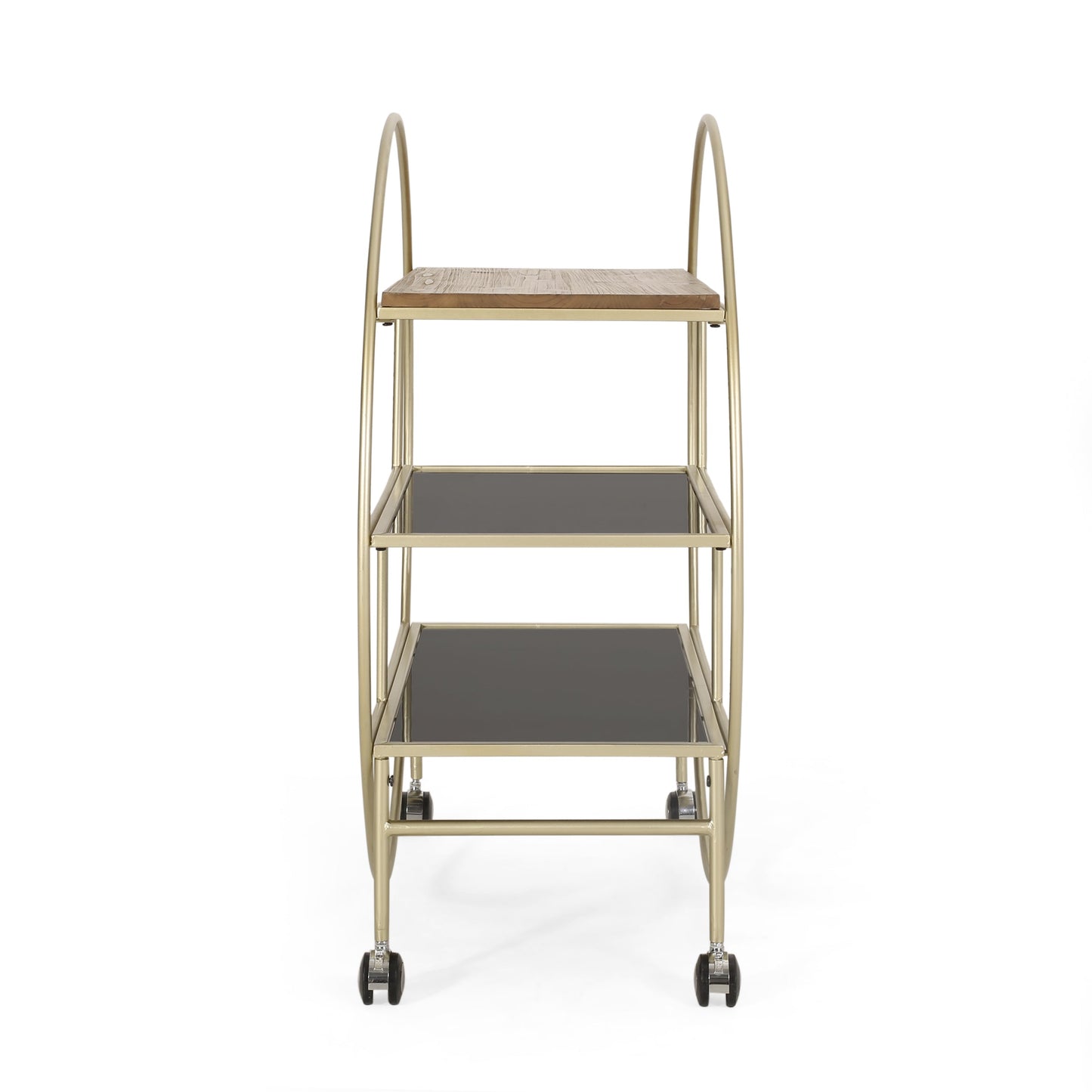 Round Shelf with Iron Frame and 3 Shelves