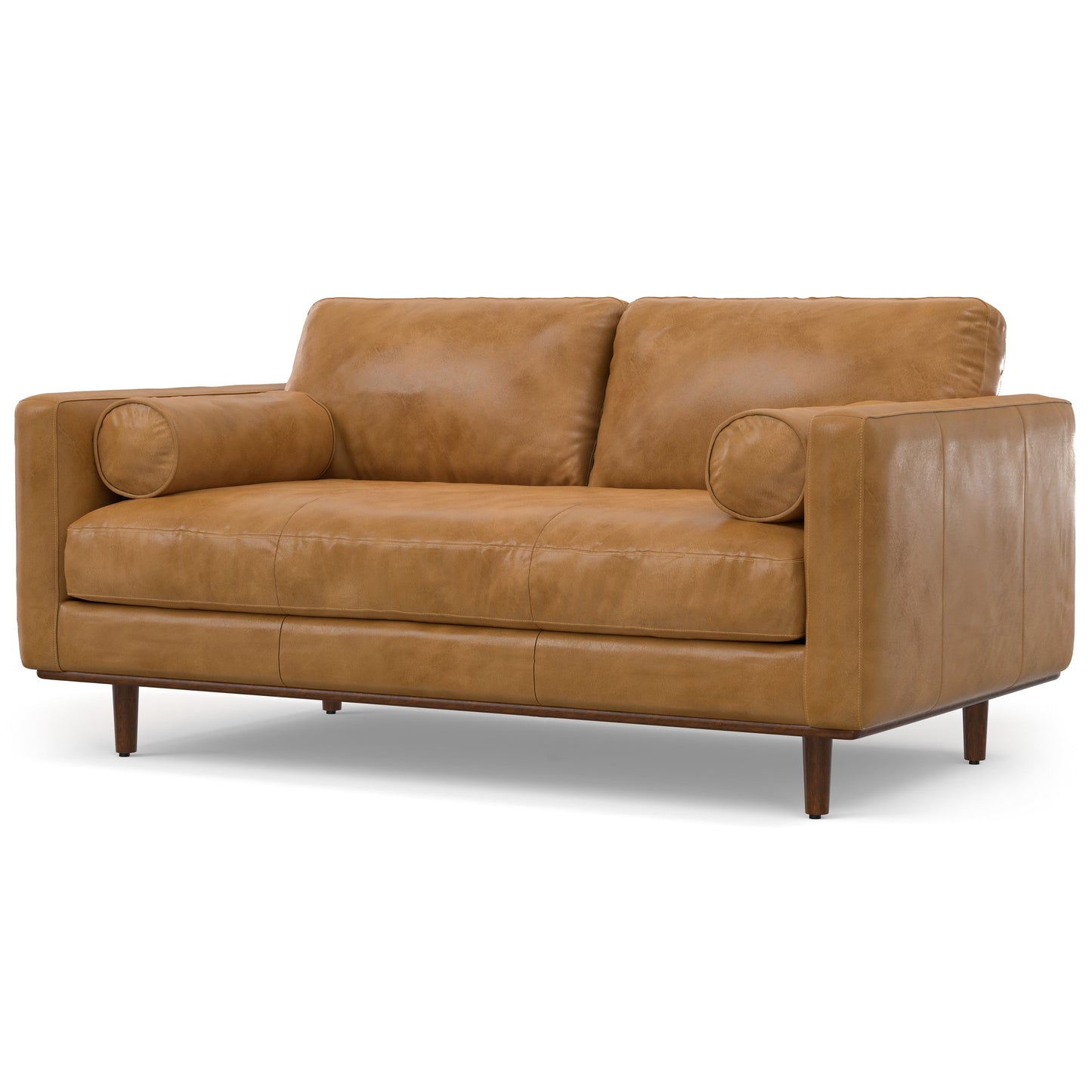 Luminae 72" Upholstered Sofa with 2 Bolster Pillows and Loose Back Cushions