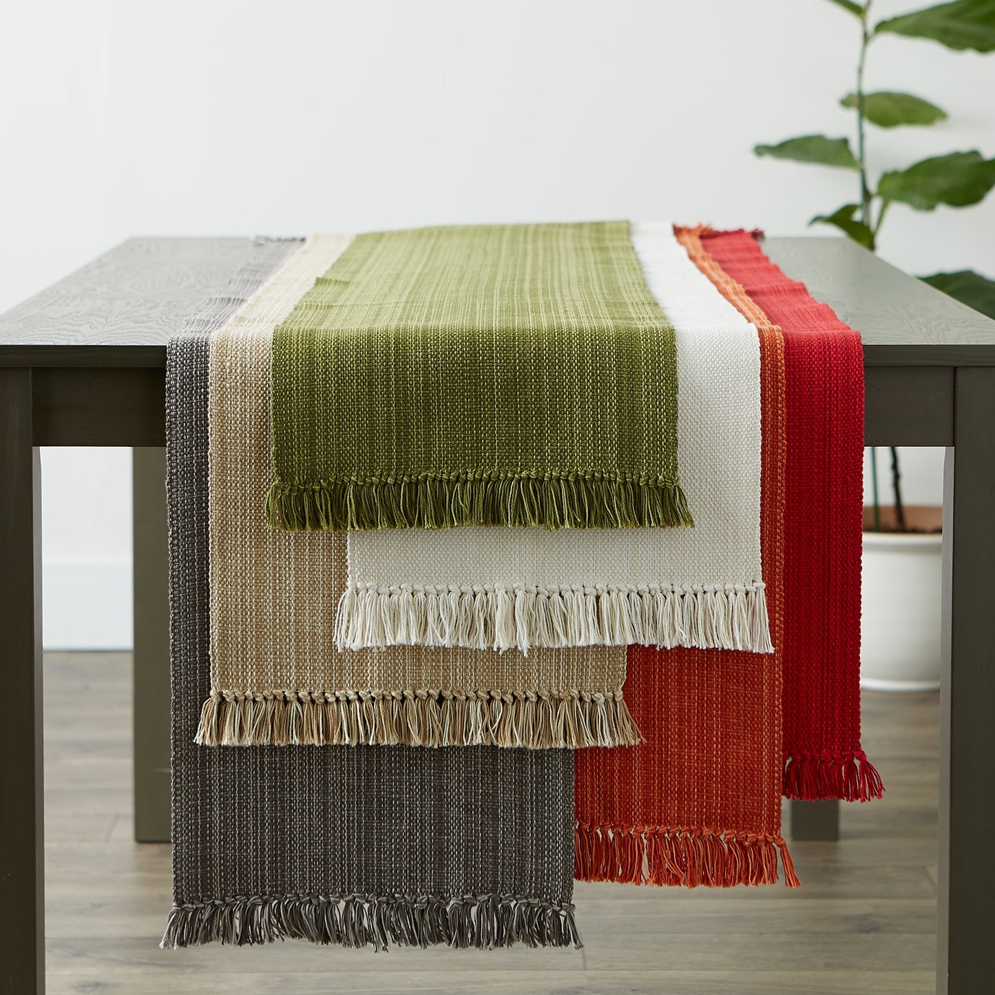 Spice Variegated Fringe Table Runner 13X72