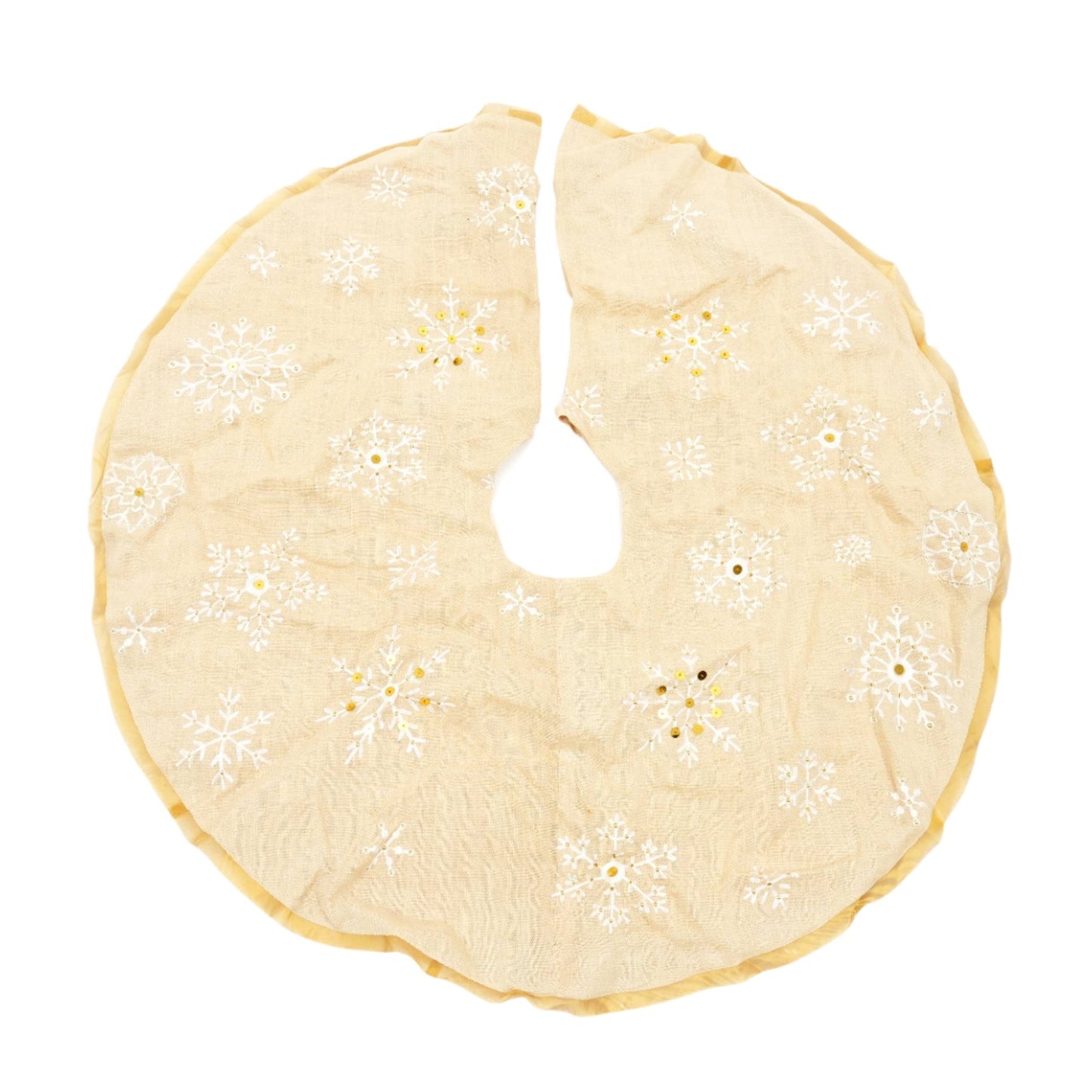Embroidered Snowflakes Tree Skirt