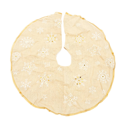 Embroidered Snowflakes Tree Skirt