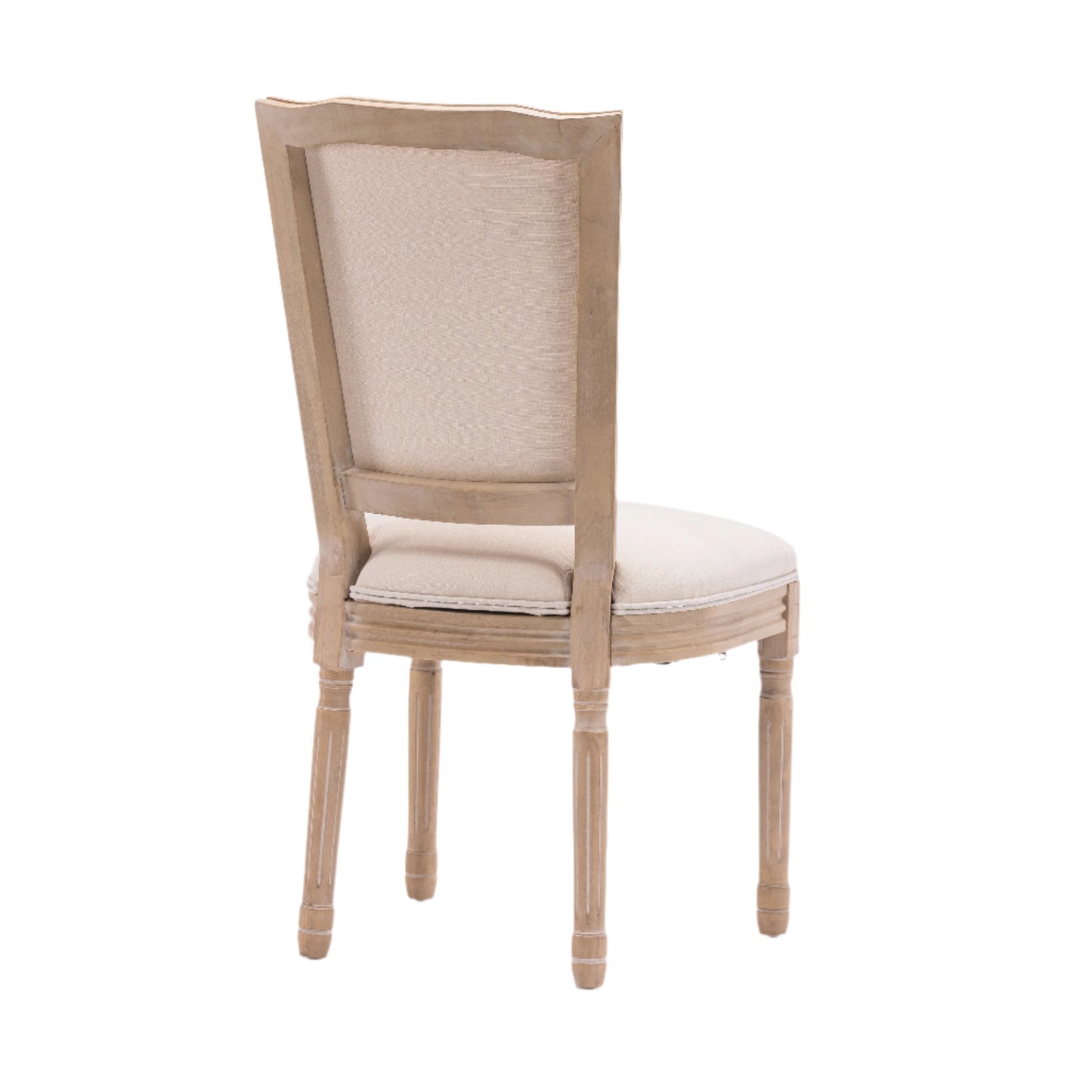 Upholstered Dining Chair with Square Back and Solid Wood Frame, Set of 2