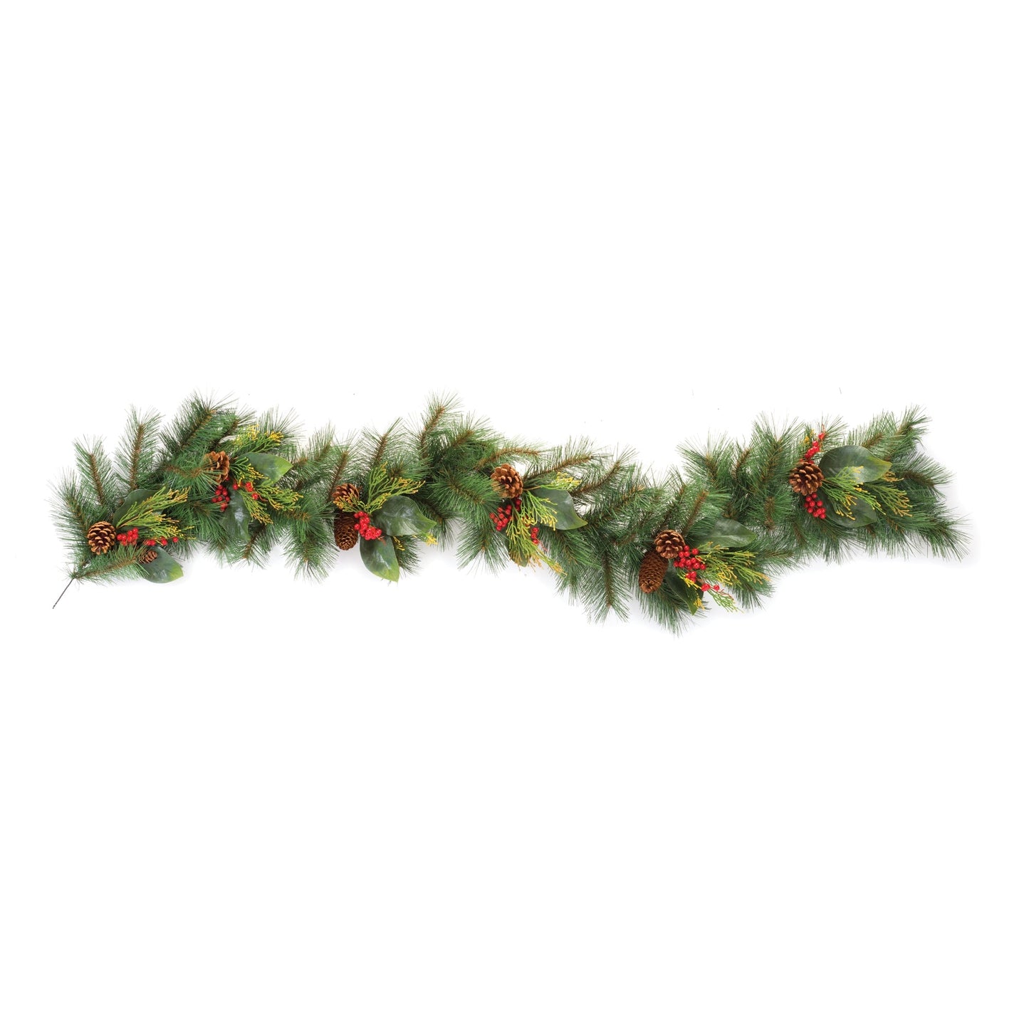 Pine Magnolia Leaf & Berry Garland 6'