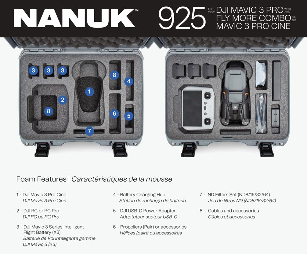 Nanuk 925 Case for DJI Mavic 3 Pro (Black)