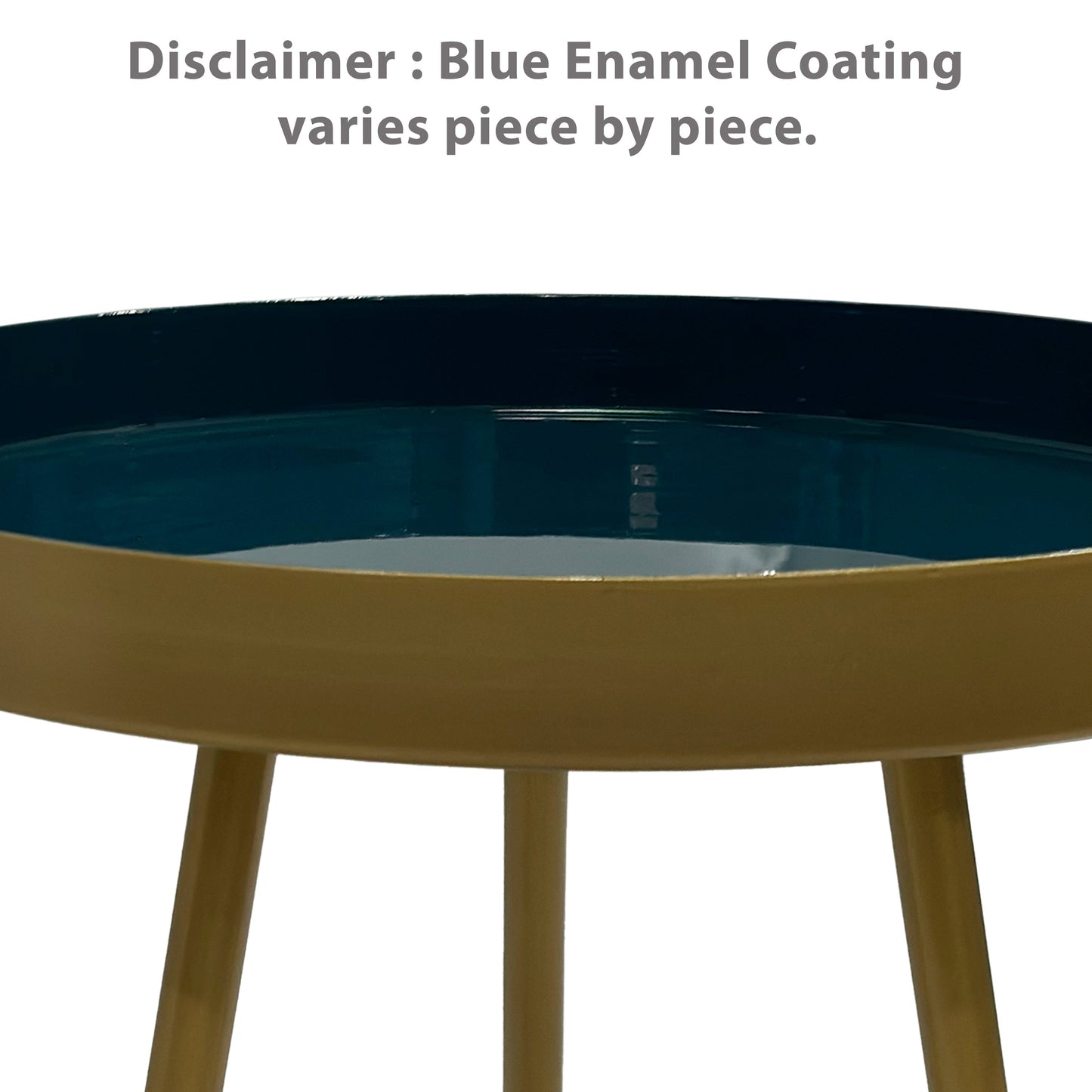 Camellia Round Side Table with Iron Frame