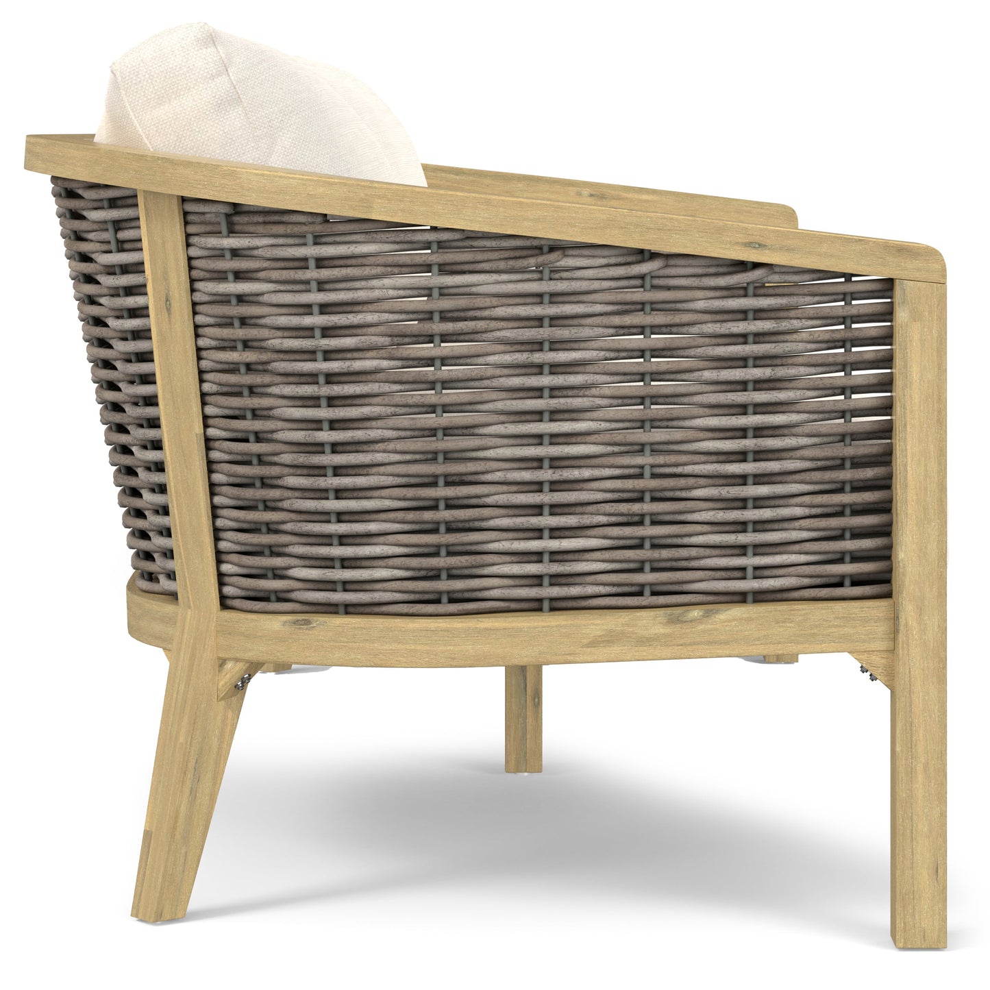 Outdoor Hand-Woven Rattan Sofa with Curved Frame