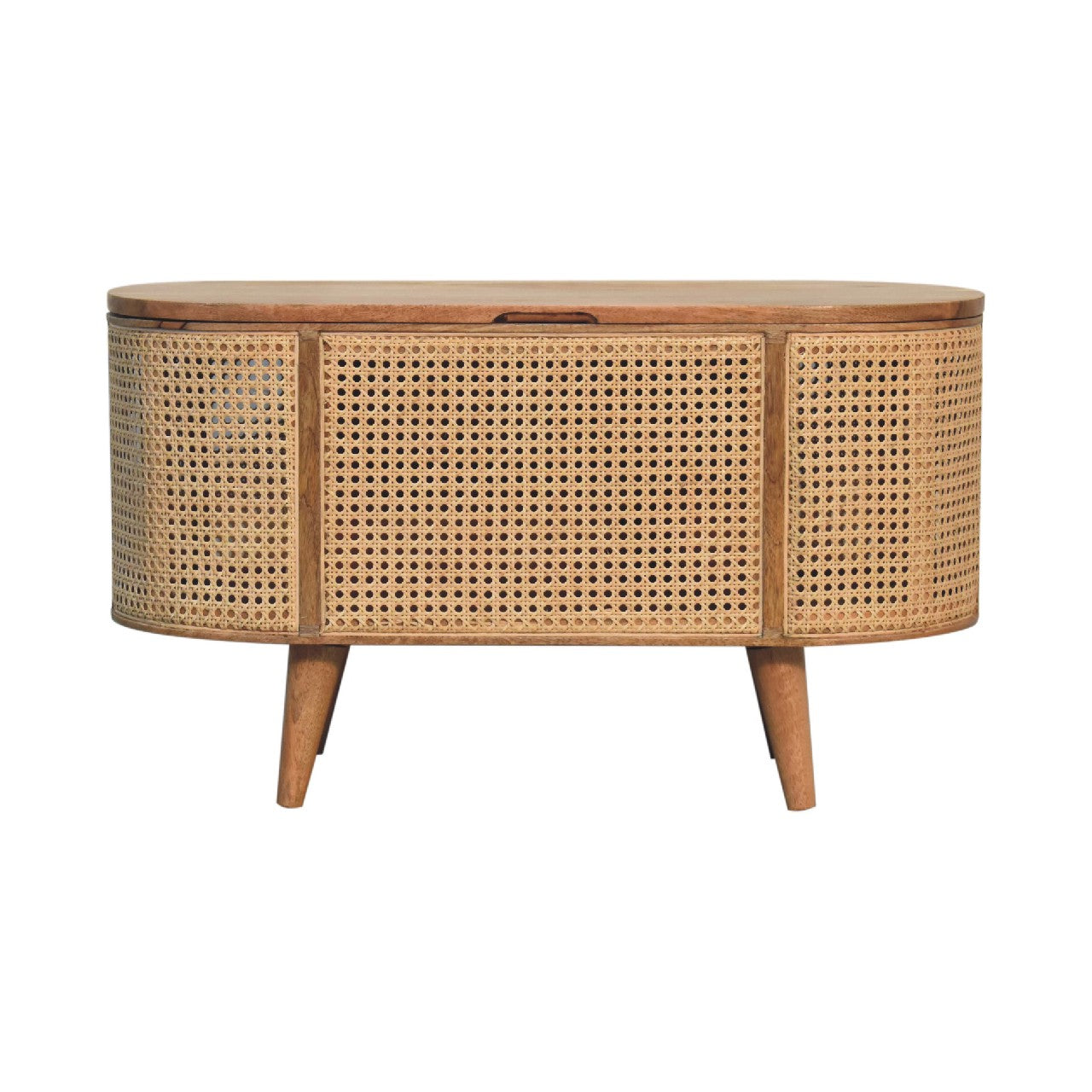 Decipher Rounded Lid up Blanket Box with Wood Frame
