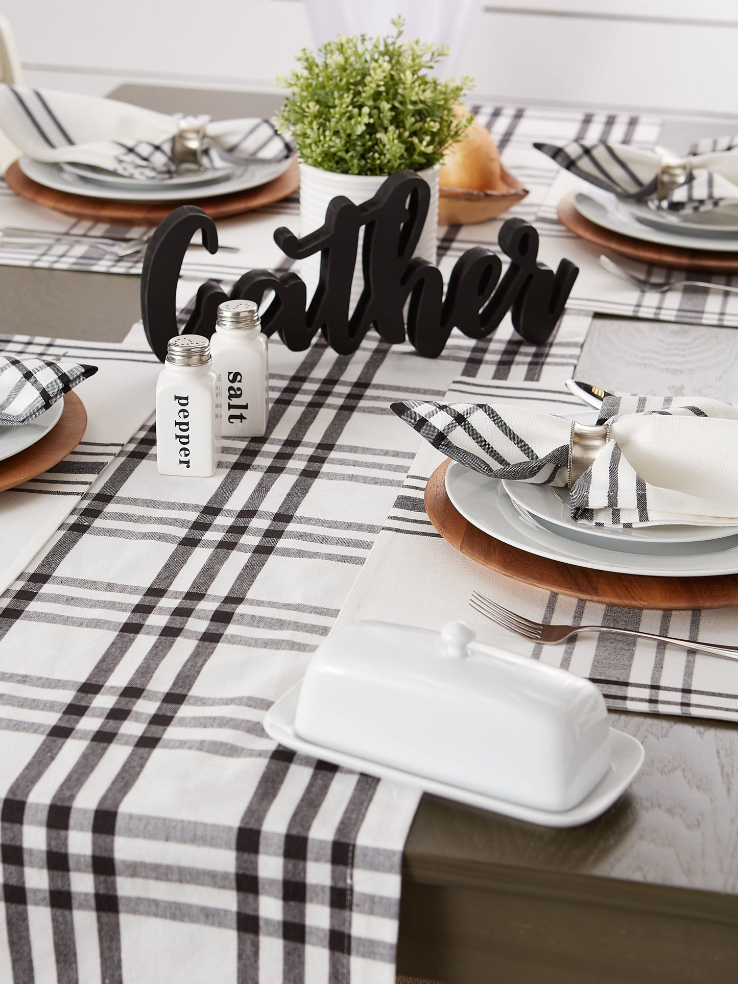 Homestead Plaid Table Runner 14X72