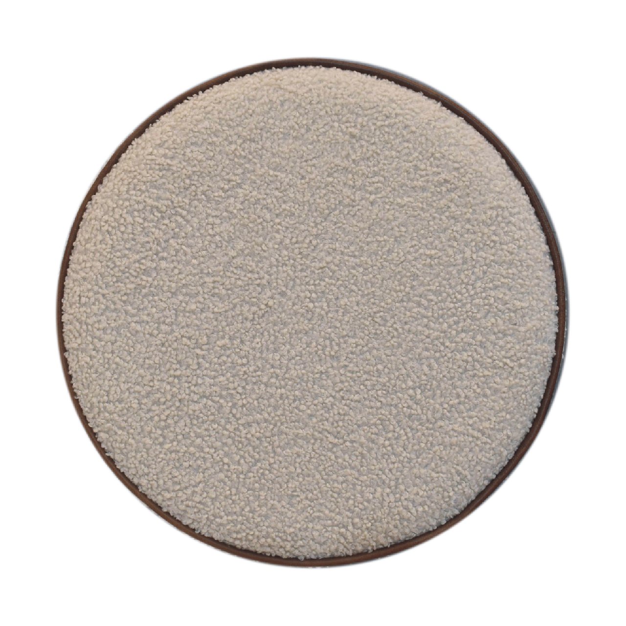 Enigmaaa Upholstered Footstool with Border and Round Shape