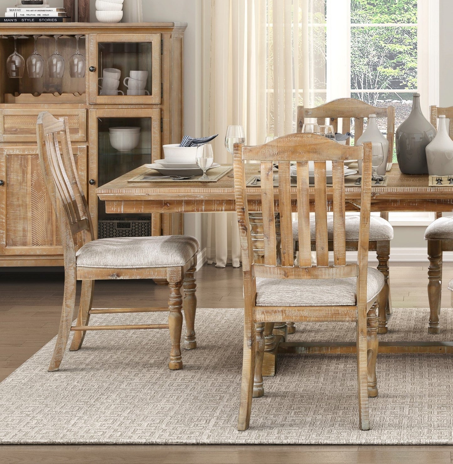 Eternalx 7-Piece Dining Set with Extendable Table and 6 Side Chairs