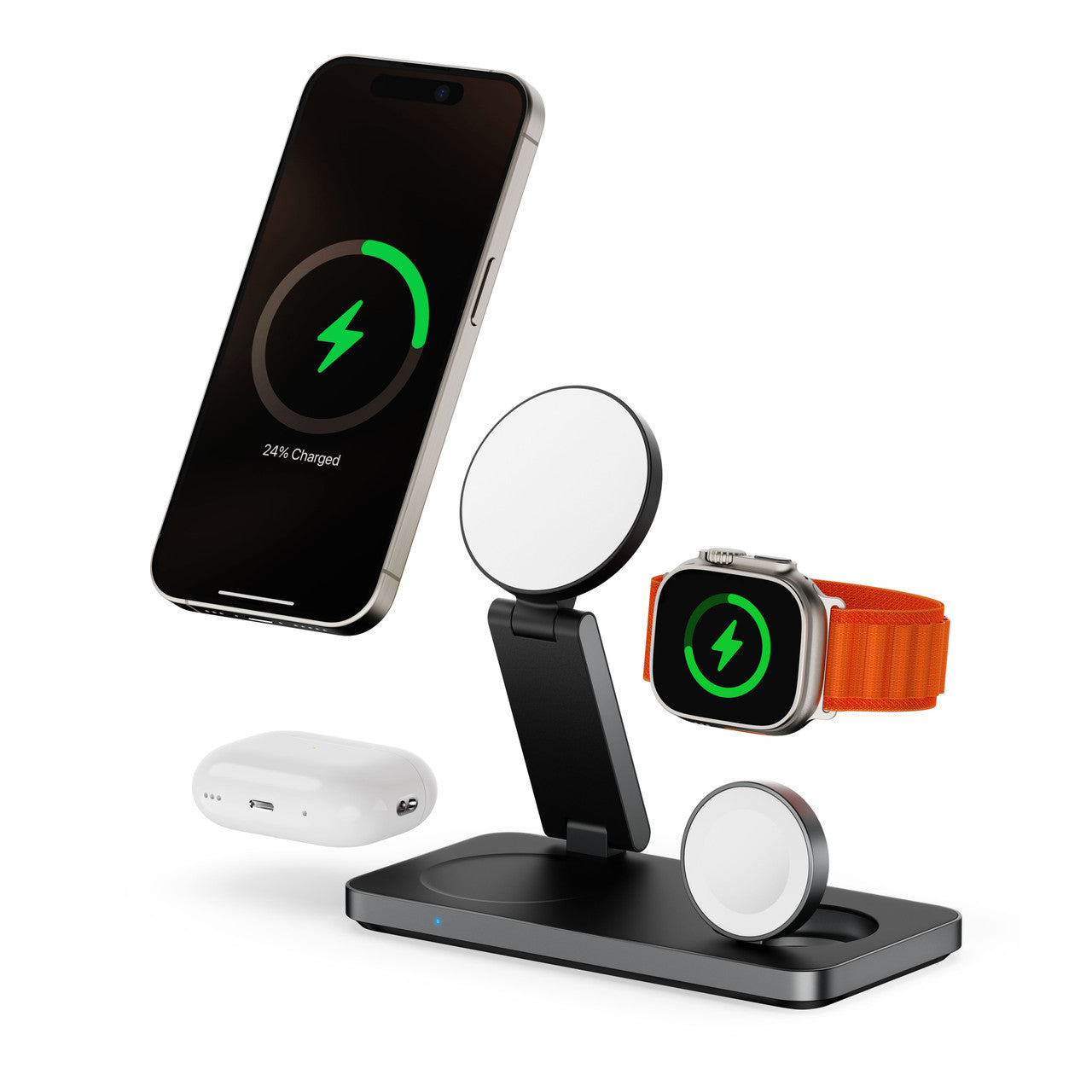 ChargeCore 3-in-1 Wireless Charging Stand (Black)